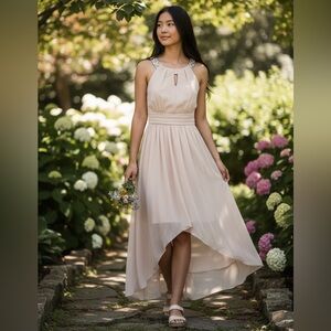 Peach Teen Sleeveless Dress